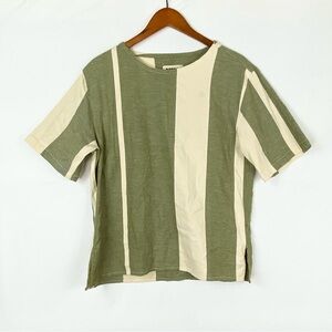 BERBA Marrakesh Vert Kasbah Tee Moroccan Cotton Short Sleeve Boxy Fit Sz Small